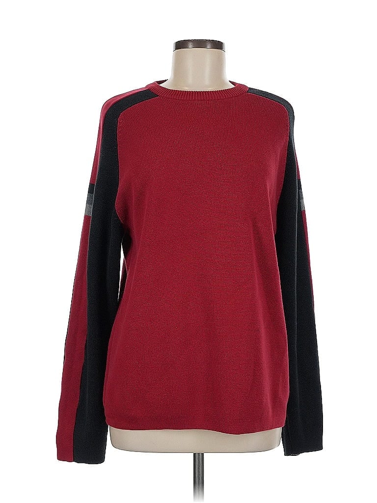 TRANSIENCE Color Block Red Pullover Sweater Size M - photo 1