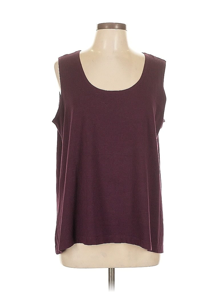 bryn WALKER Burgundy Red Sleeveless T-Shirt Size L - photo 1
