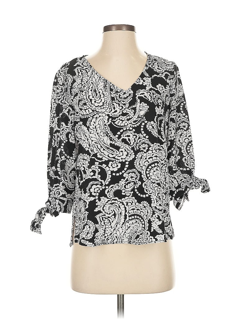 Pre-owned Chaus 3/4 Sleeve Blouse In Black