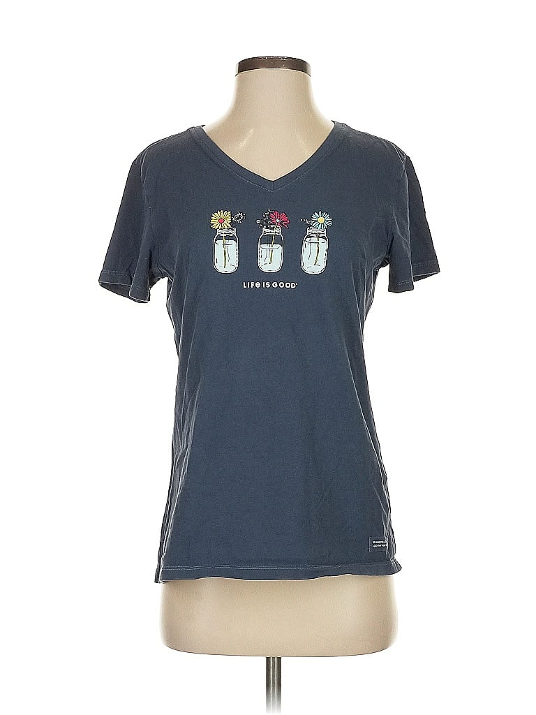 Life Is Good 100% Cotton Blue Short Sleeve T-Shirt Size S - photo 1
