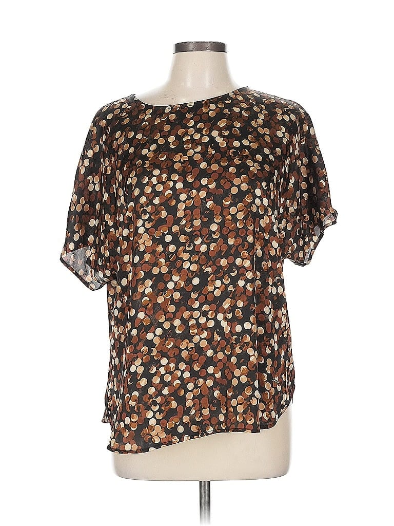 Pre-owned Anne Klein Short Sleeve T-shirt In Brown