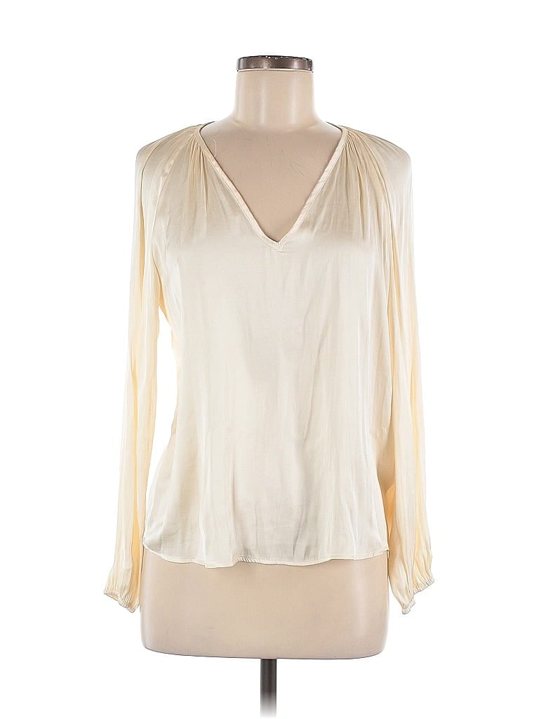 Pre-owned Sincerely Jules Long Sleeve Blouse In White