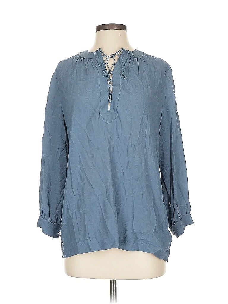 Pre-owned Madewell 3/4 Sleeve Blouse In Blue