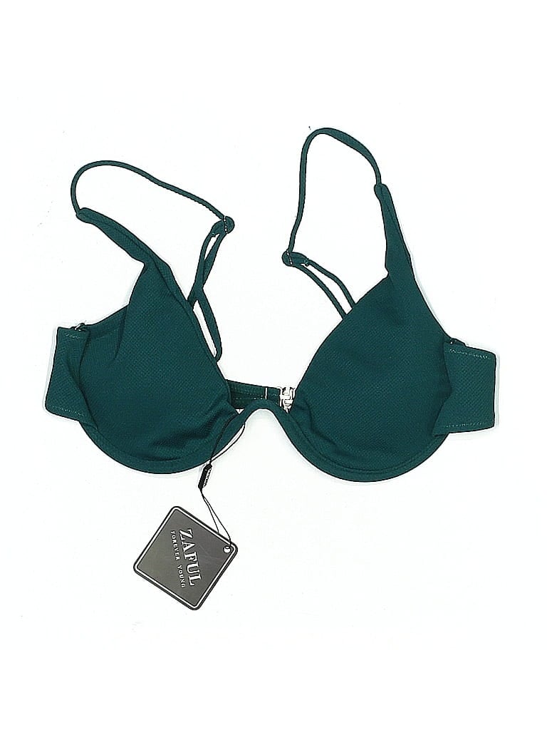Zaful Solid Teal Swimsuit Top Size L - photo 1