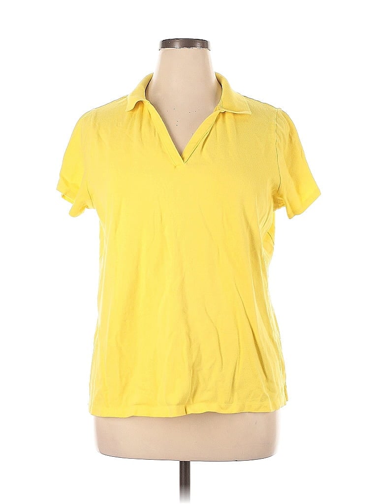 Pre-owned St. John's Bay Short Sleeve Polo Shirt In Yellow