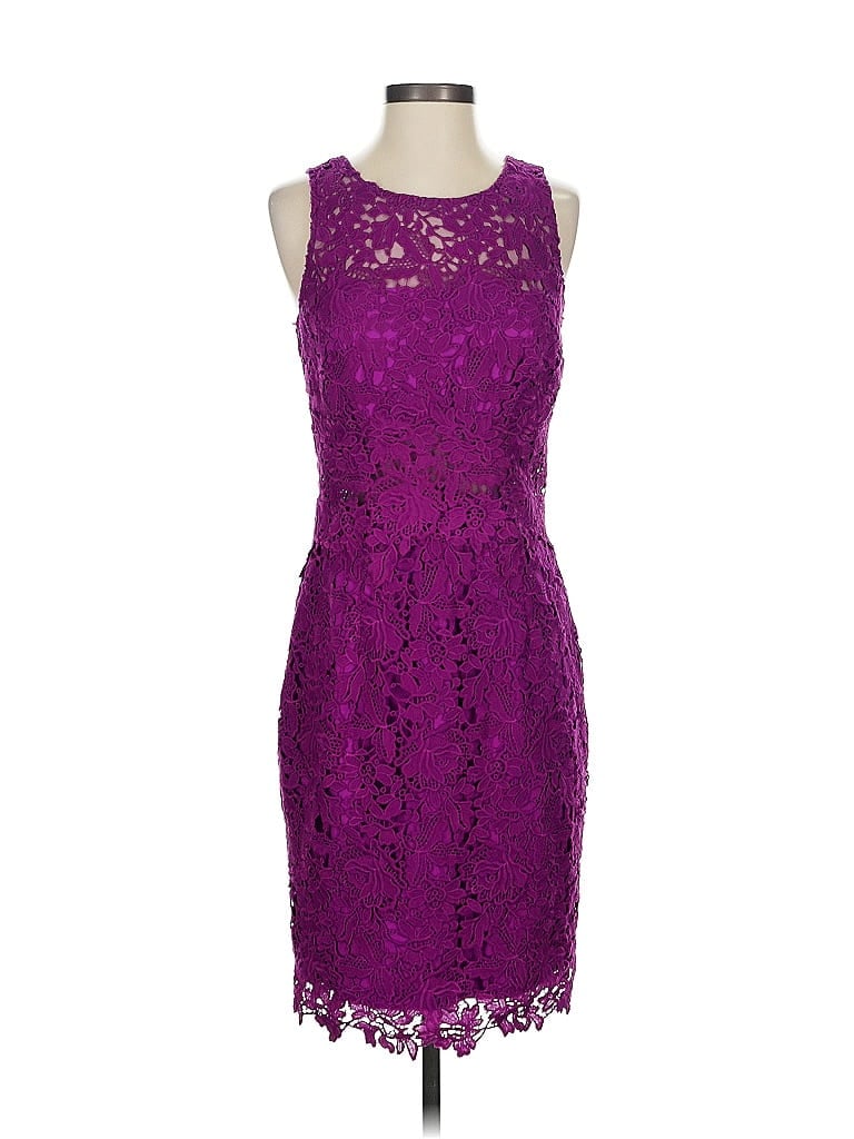 ML Monique Lhuillier 100% Polyester Purple Cocktail Dress Size 4 - photo 1