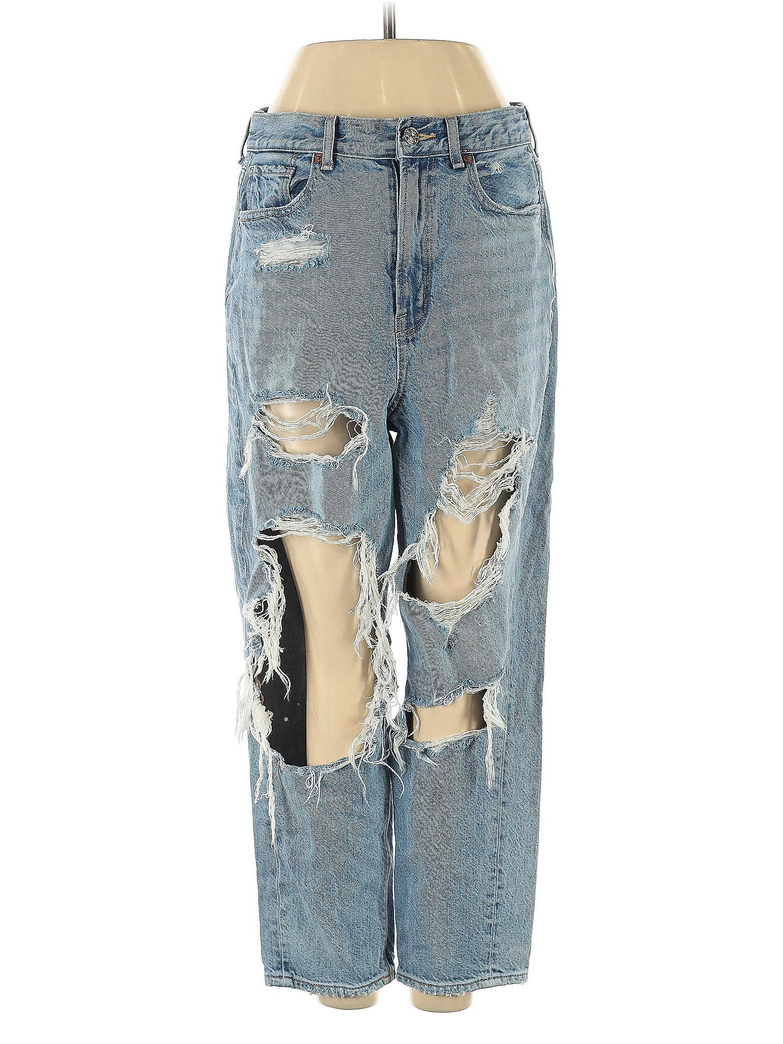 American Eagle Outfitters 100% Cotton Graphic Blue Jeans Size 4