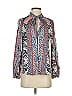 Hale Bob Print Silver Long Sleeve Blouse Size XS - photo 1