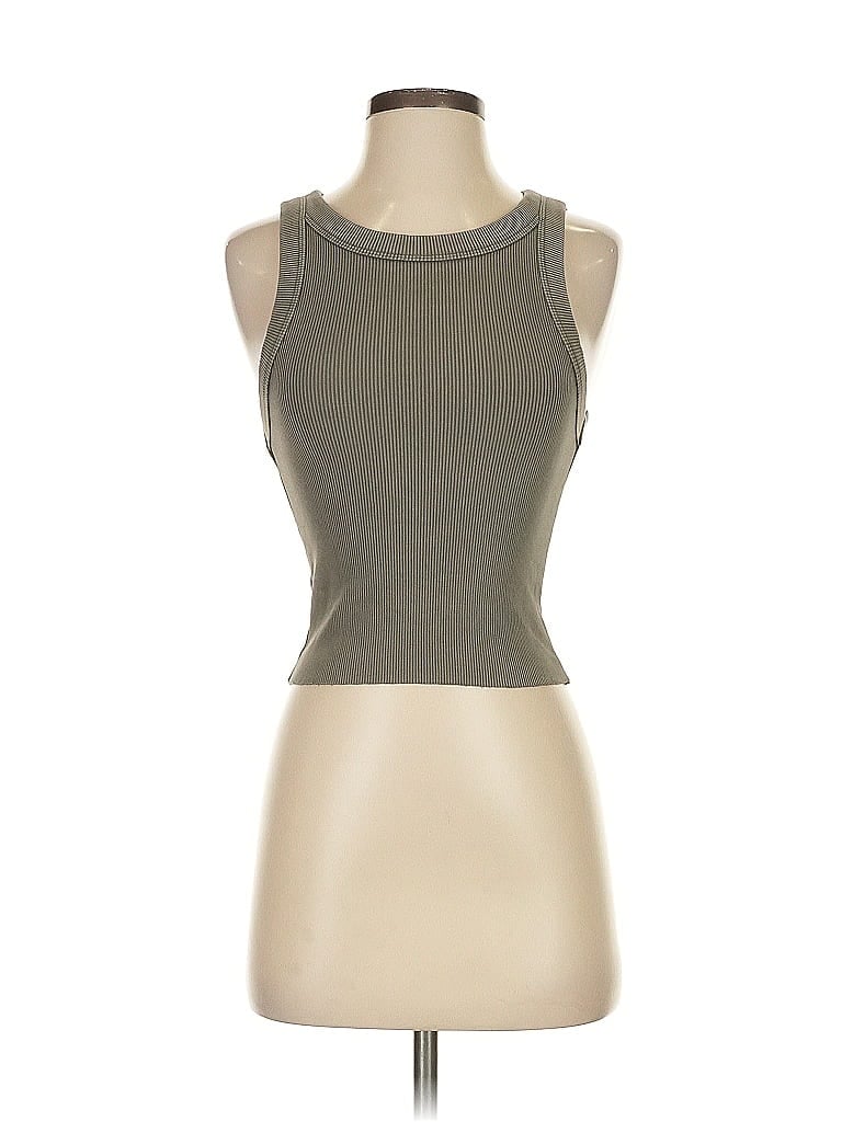 Pre-owned Aerie Tank Top Gray Halter Neckline Tops