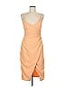 Black Halo Solid Orange Cocktail Dress Size 6 - photo 1