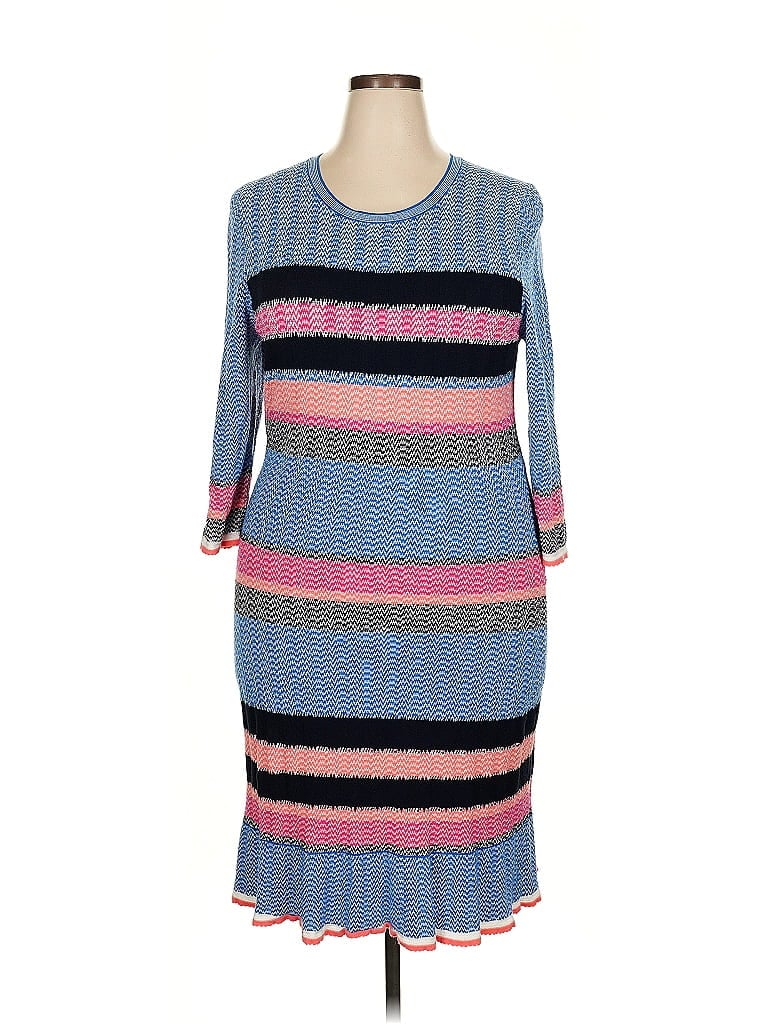 Tanya Taylor Stripes Blue Casual Dress Size 2X - photo 1