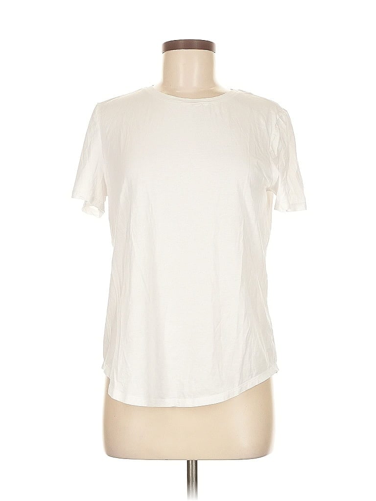 Click to view more detailed imagery on our partner's website Pre-owned Crz Yoga Short Sleeve Top Ivory Crew Neck Tops In White