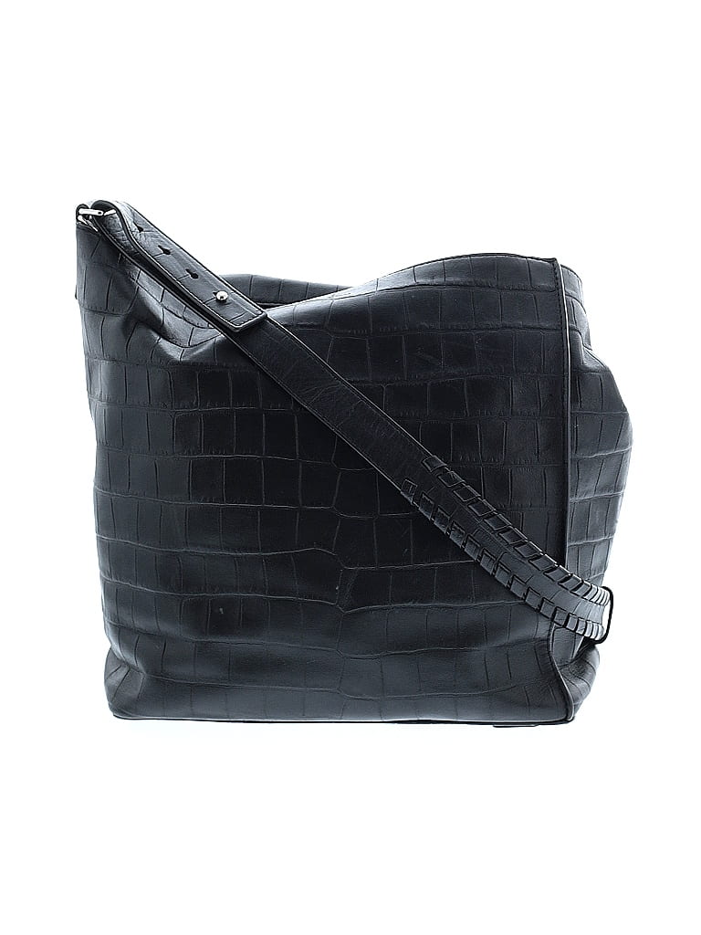 ALLSAINTS Chevron-herringbone Black Leather Satchel One size - photo 1