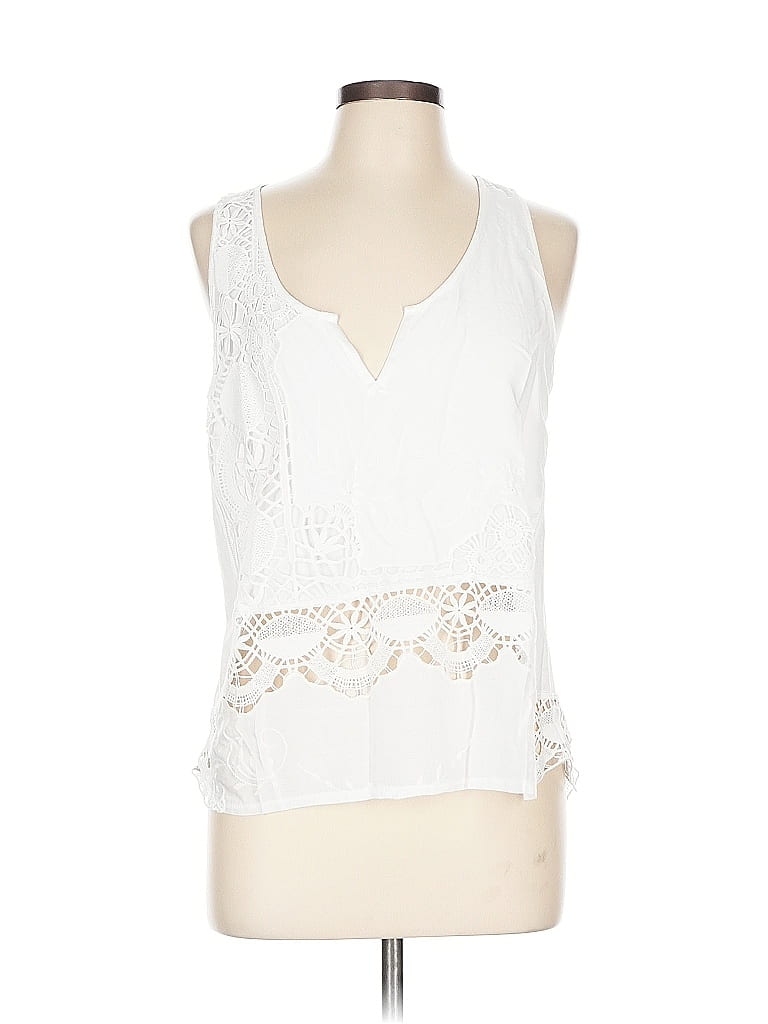 Tiny 100% Cotton White Sleeveless Blouse Size L - photo 1