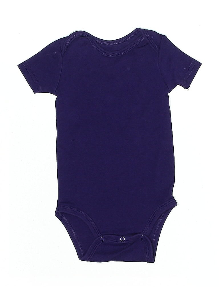 Primary Clothing 100% Cotton Solid Purple Short Sleeve Onesie Size 3-6 mo - photo 1