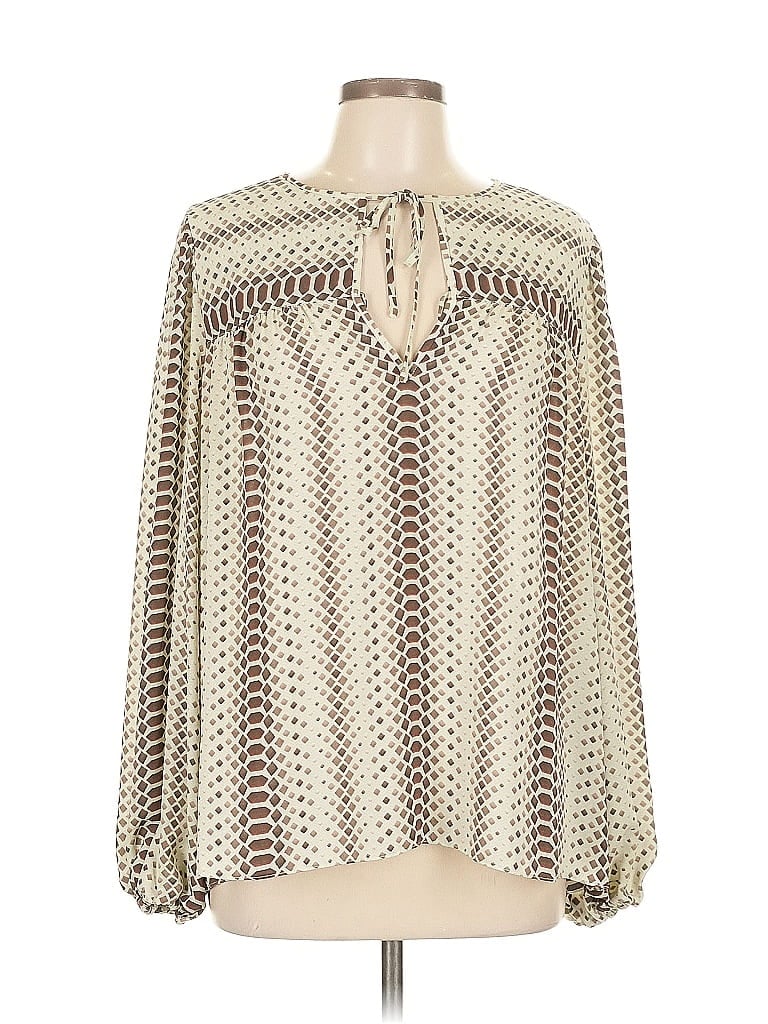 Pre-owned Bcbgmaxazria Long Sleeve Blouse In White