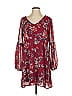 Mi ami 100% Polyester Floral Burgundy Casual Dress Size S - photo 1