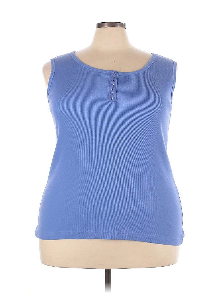 Roaman's Blue Sleeveless T-Shirt Size 22 - photo 1
