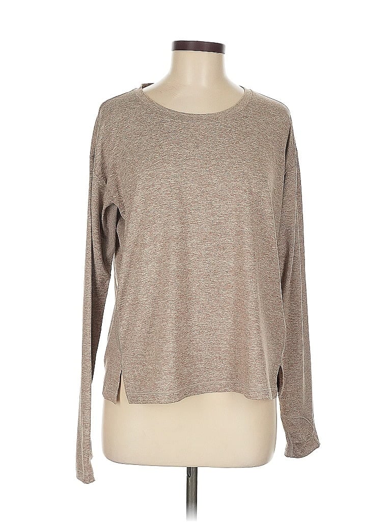 Pre-owned Athleta Long Sleeve T-shirt In Brown