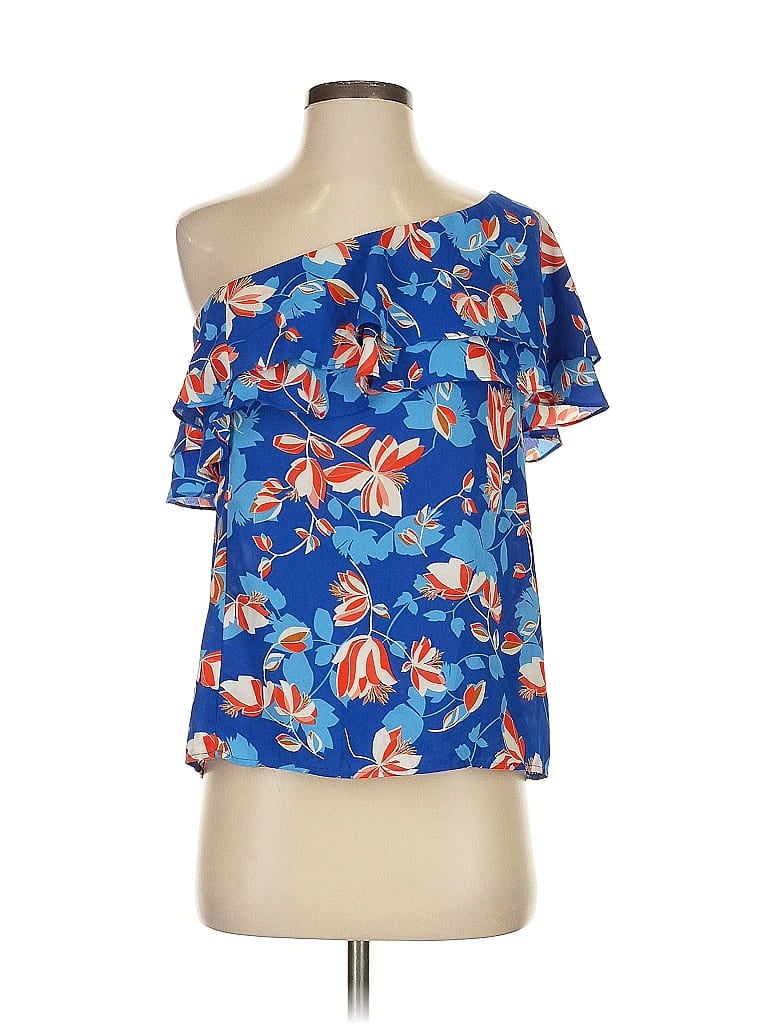 ROSE + OLIVE Pre-owned Short Sleeve Blouse In Blue