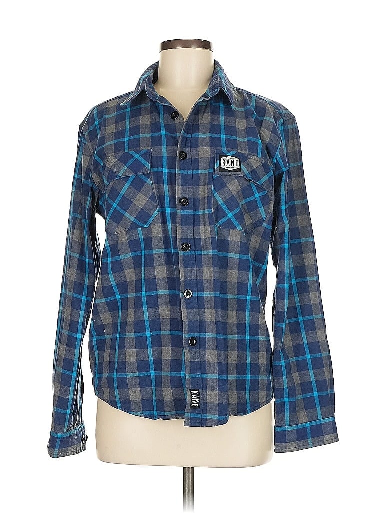 Pre-owned Assorted Brands Long Sleeve Button Down Shirt In Blue