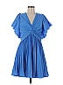 ML Monique Lhuillier 100% Polyester Blue Cocktail Dress Size 12 - photo 1
