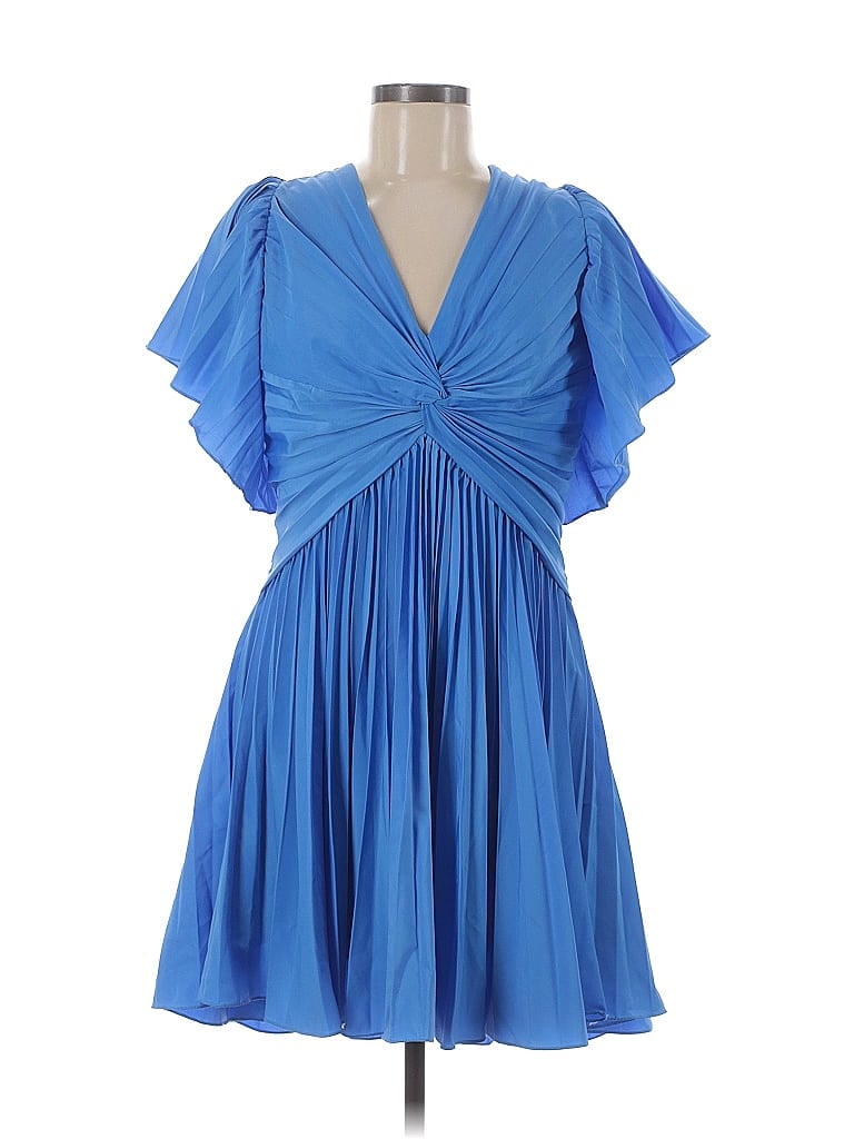 ML Monique Lhuillier 100% Polyester Blue Cocktail Dress Size 12 - photo 1