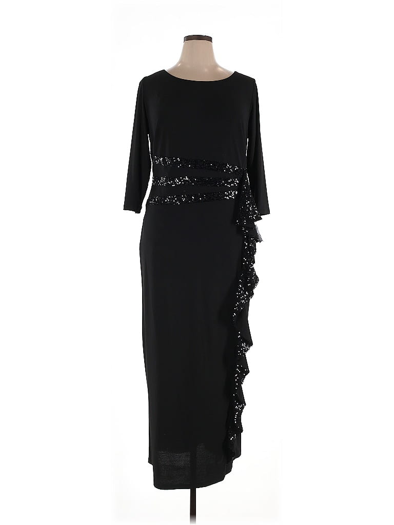 R&M Richards Black Cocktail Dress Size 14 - photo 1
