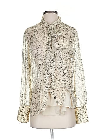 Theory Long Sleeve Silk Top (view 1)