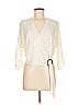 Express 100% Polyester Ivory White 3/4 Sleeve Blouse Size 9 - photo 1