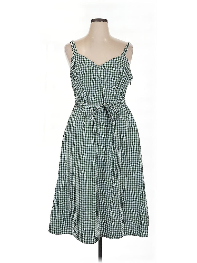 Free Assembly Checkered-gingham Green Casual Dress Size XL - photo 1