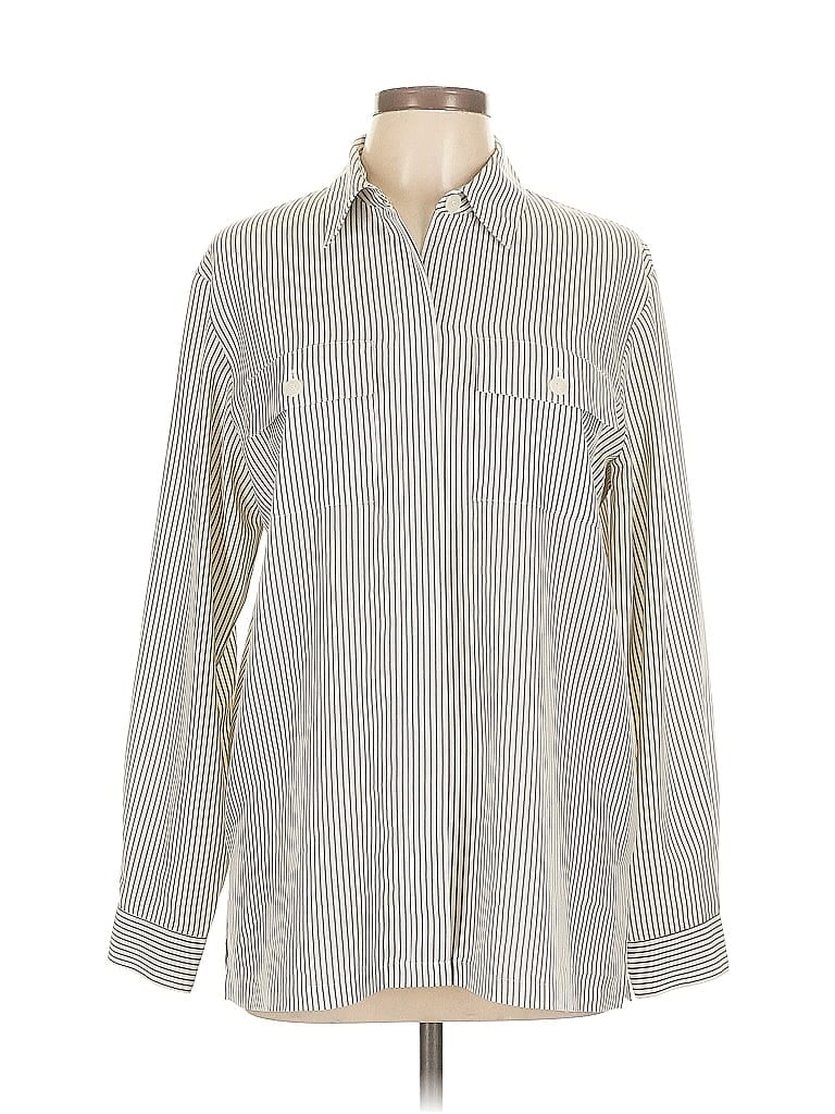 Pre-owned Chaus Long Sleeve Blouse In Gray