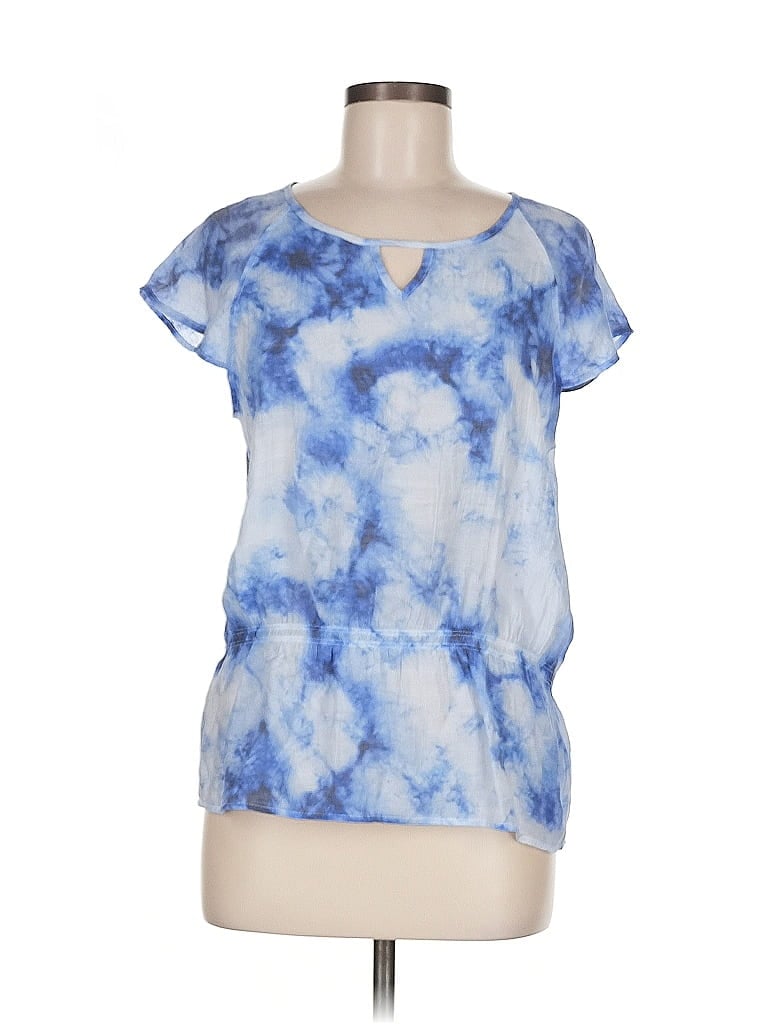 Pre-owned Counterparts Short Sleeve Blouse In Blue