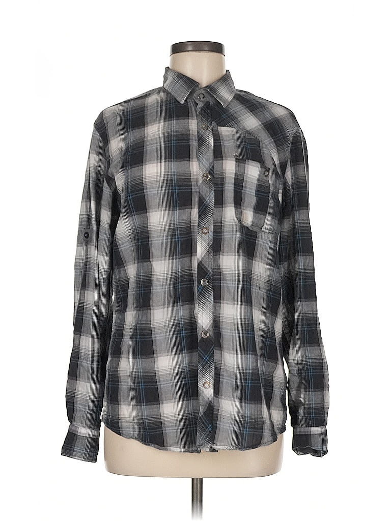 Pre-owned Unbranded Long Sleeve Button Down Shirt In Gray