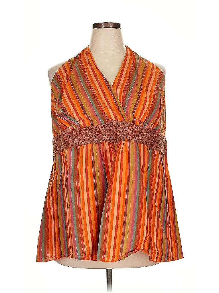Venezia Orange Sleeveless Blouse Size 26 - photo 1