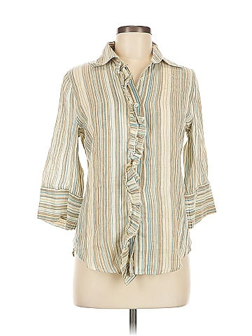 Pink Tartan 3/4 Sleeve Button-Down Shirt (view 1)