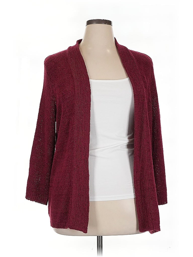 August Silk Burgundy Cardigan Size 1X - photo 1