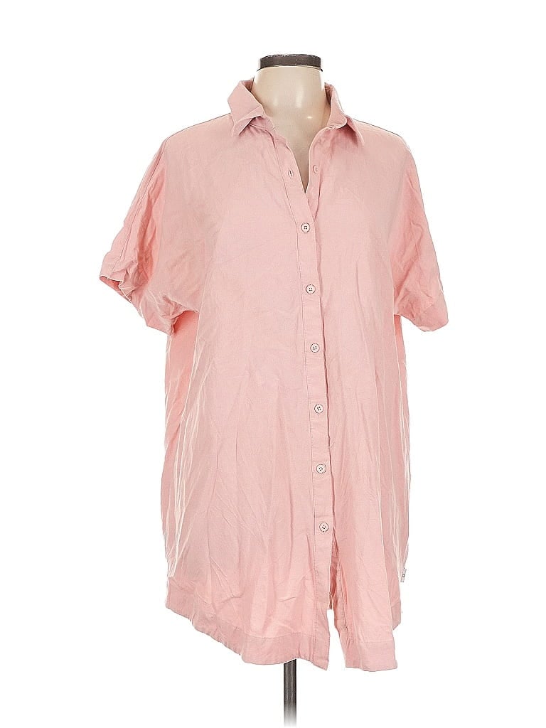 Pre-owned Rhythm Short Sleeve Button Down Shirt In Pink