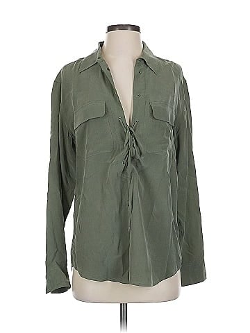 Equipment Long Sleeve Silk Top (view 1)