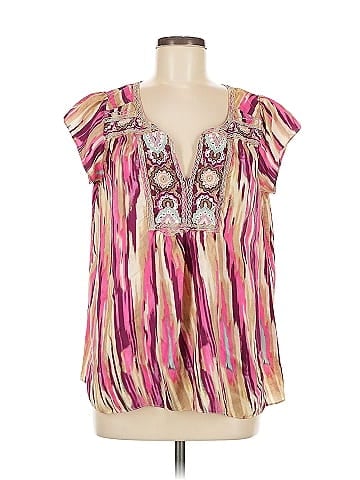 Calypso St. Barth Short Sleeve Silk Top (view 1)