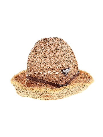 Prada Raffia Paglia Metal Triangle Logo Woven Bucket Hat  (view 1)