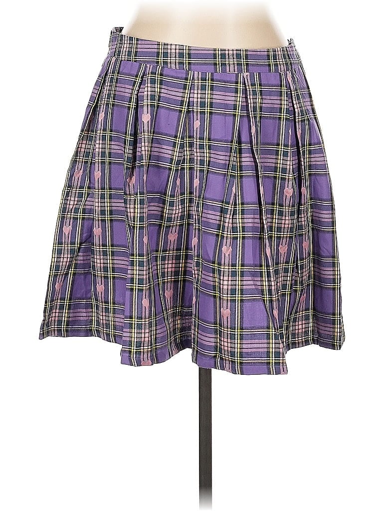 Hot Topic Plaid Purple Casual Skirt Size XL - photo 1
