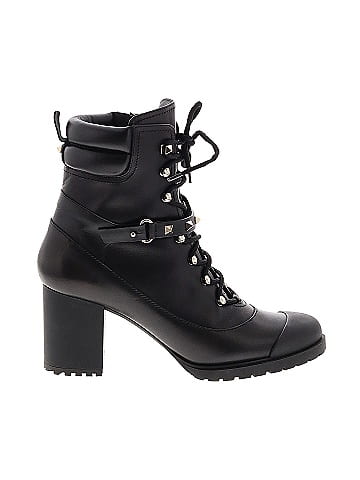 Valentino Garavani Rockstud Strap Heeled Combat Boots (view 1)