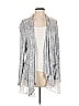 LOGO by Lori Goldstein Silver Cardigan Size L - photo 1