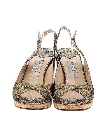 Jimmy Choo Cracked Leather Amely Wedges 80mm (view 2)