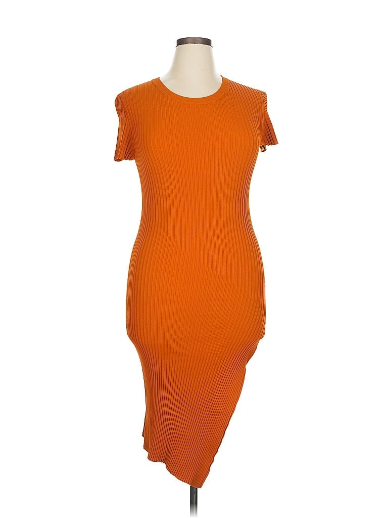 A.L.C. 100% Polyester Orange Casual Dress Size XL - photo 1
