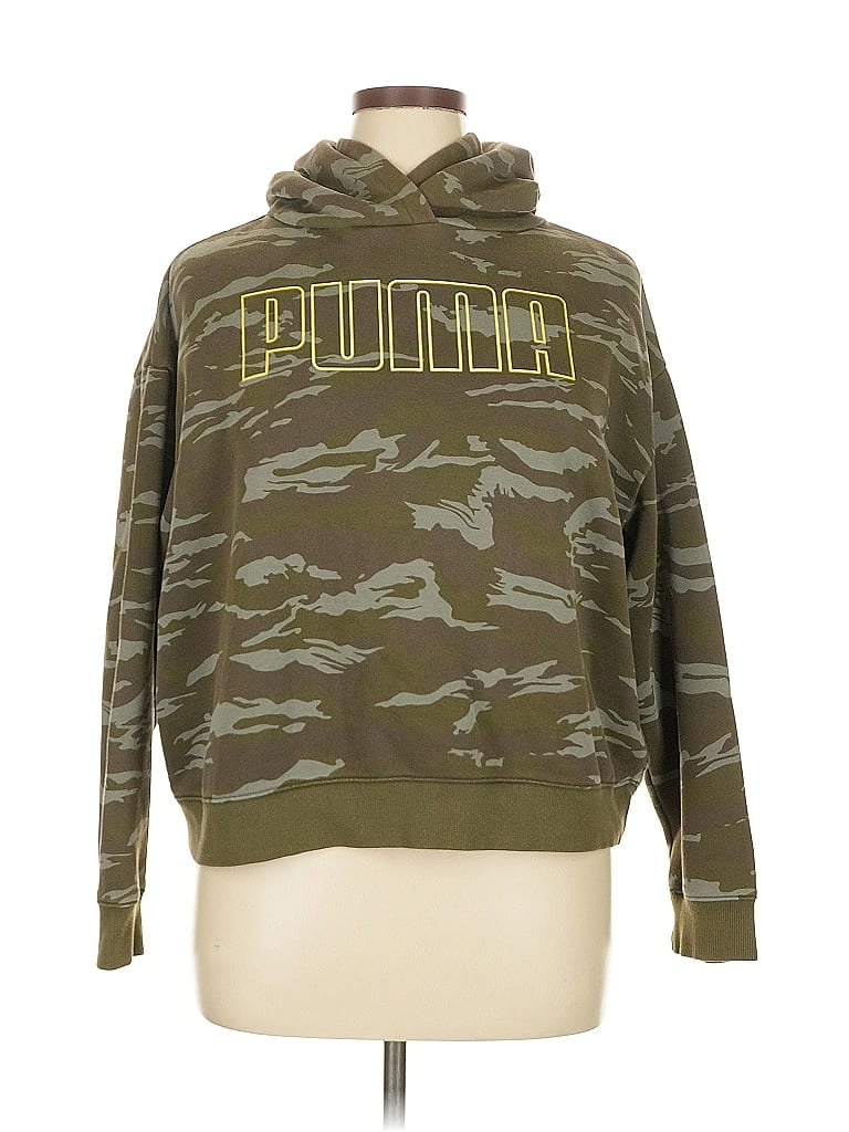 Pre-owned Puma Pullover Hoodie In Green