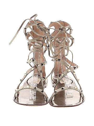 Valentino Garavani Calfskin Rockstud Gladiator Flat Sandals (view 2)