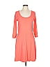 Three Dots 100% Cotton Solid Orange Casual Dress Size L - photo 1