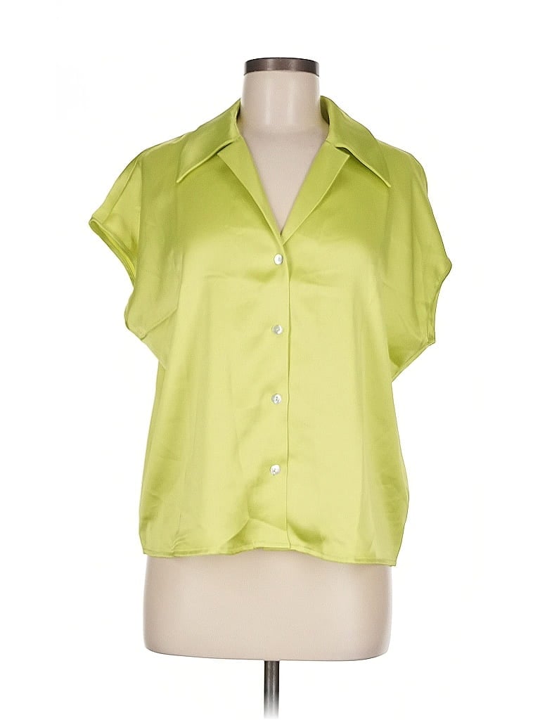 RACHEL ZOE TJX Pre-owned Short Sleeve Blouse In Green